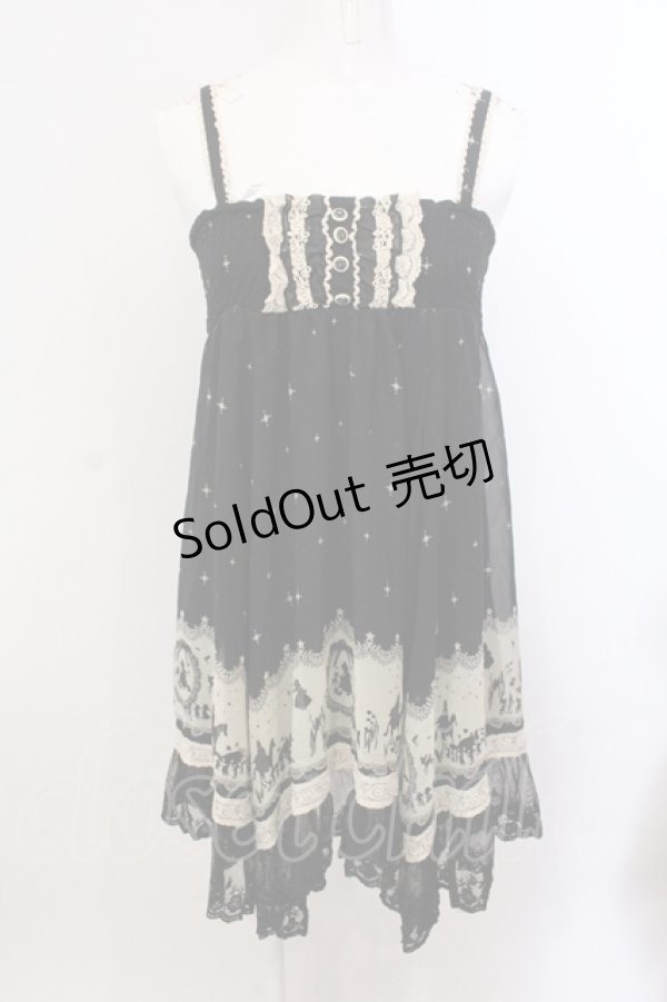 画像1: axes femme / 童話柄2WAYチュニック M クロ×アイボリー O-25-05-15-038-AX-OP-IG-OS (1)