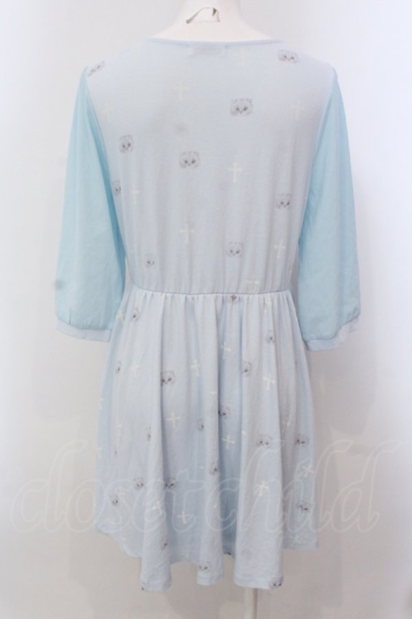 画像3: E hyphen world gallery / Cat Cross One Piece ワンピース  サックス O-25-05-15-041-LO-OP-IG-OS (3)