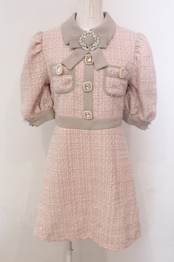 画像1: Swankiss / TS spring tweed O/P ワンピース  ピンク O-25-05-15-058-CA-OP-IG-OS (1)