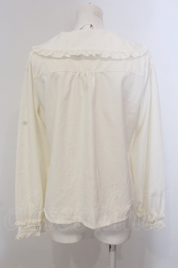 画像3: axes femme POETIQUE / ウサギ刺繍ブラウス M キナリ O-25-05-15-062-AX-BL-OW-OS (3)