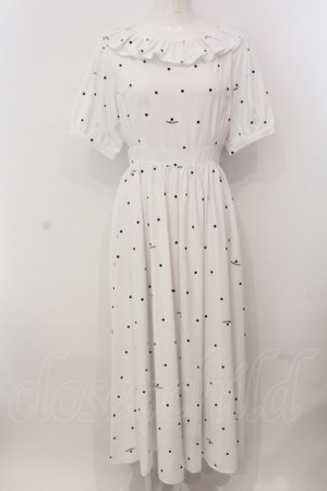 画像: Maison de FLEUR Petite Robe / フリルカラードット柄ドレス M オフホワイト O-25-05-15-071-EL-OP-OW-OS