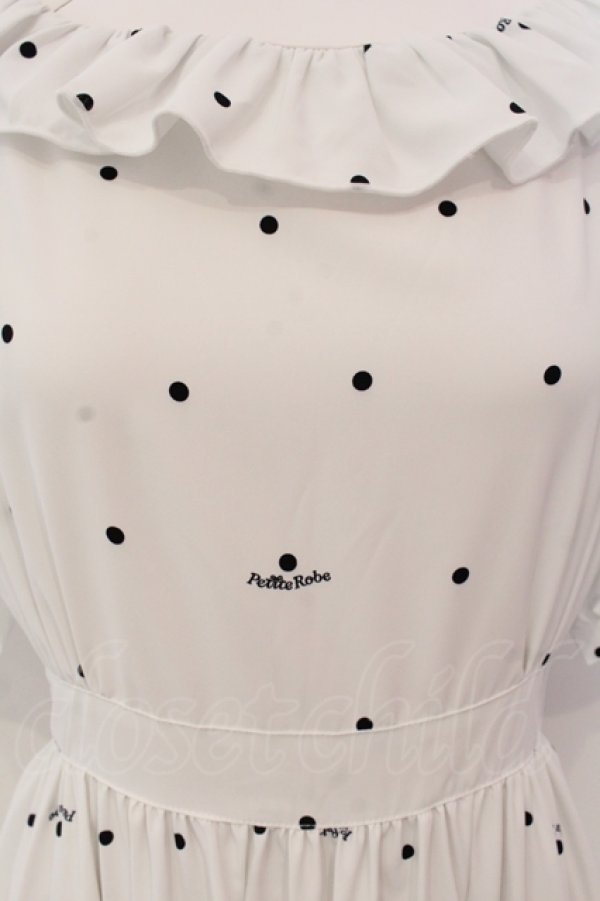 画像2: Maison de FLEUR Petite Robe / フリルカラードット柄ドレス M オフホワイト O-25-05-15-071-EL-OP-OW-OS (2)