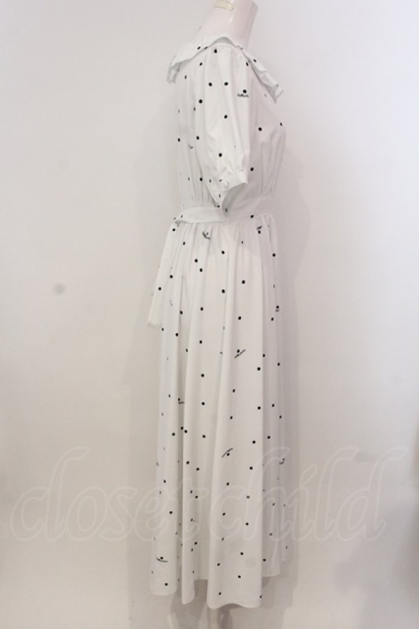 画像3: Maison de FLEUR Petite Robe / フリルカラードット柄ドレス M オフホワイト O-25-05-15-071-EL-OP-OW-OS (3)