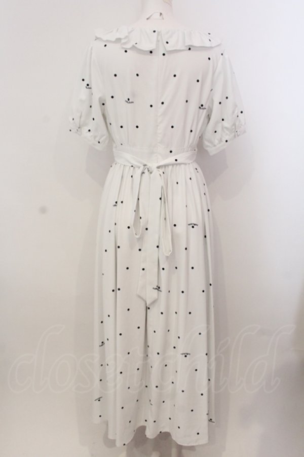 画像4: Maison de FLEUR Petite Robe / フリルカラードット柄ドレス M オフホワイト O-25-05-15-071-EL-OP-OW-OS (4)