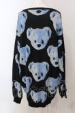 画像3: TRAVAS TOKYO / BEAR FACES総柄ジャガードプルオーバーニット F ブルーｘブラック O-25-05-15-073-PU-TO-YM-OS (3)