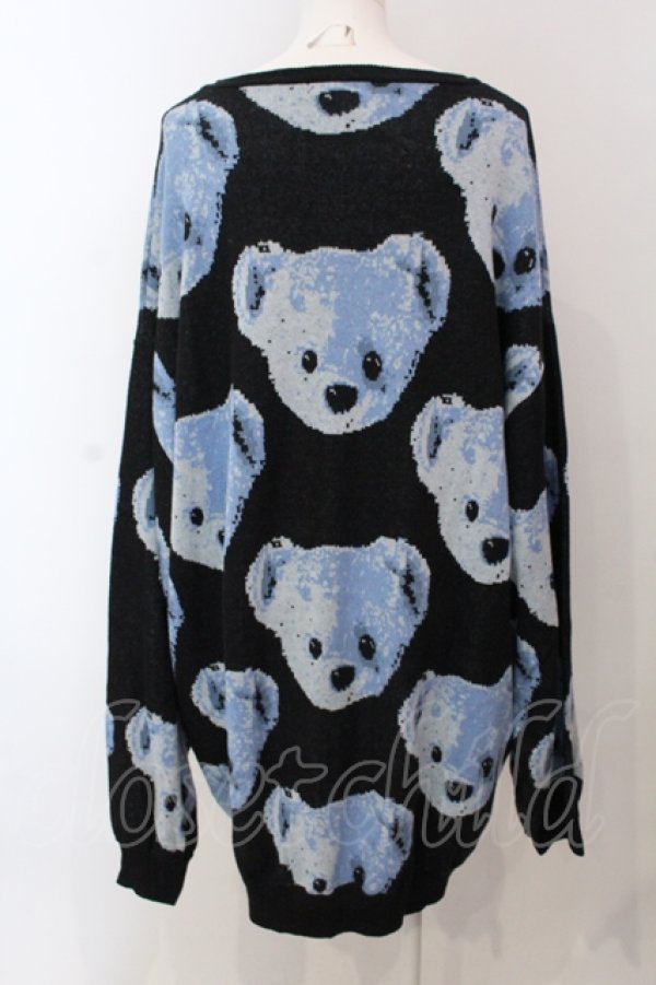 画像3: TRAVAS TOKYO / BEAR FACES総柄ジャガードプルオーバーニット F ブルーｘブラック O-25-05-15-073-PU-TO-YM-OS (3)