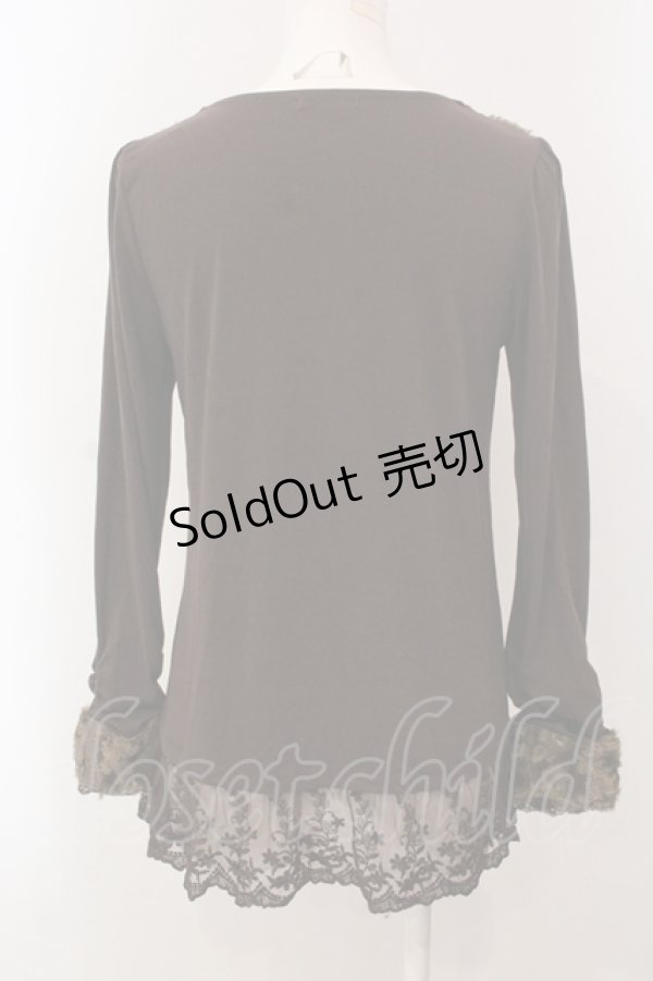 画像3: axes femme / ファーカラーインナーカットソー M ブラウン O-25-05-15-074-AX-TO-YM-OS (3)