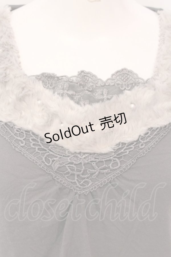 画像2: axes femme / ファー使いインナー M チャコール O-25-05-15-075-AX-TO-YM-OS (2)