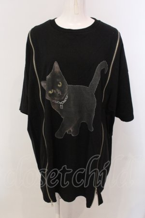 画像: Candy Stripper / ANARCHY KITTEN BIG Tシャツ 2 ブラック O-25-05-15-079-PU-TS-YM-OS