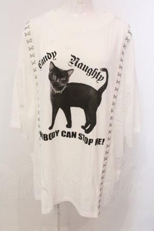 画像: Candy Stripper / NOBODY CAN STOP ME Tシャツ 2 ホワイト O-25-05-15-080-PU-TS-YM-OS
