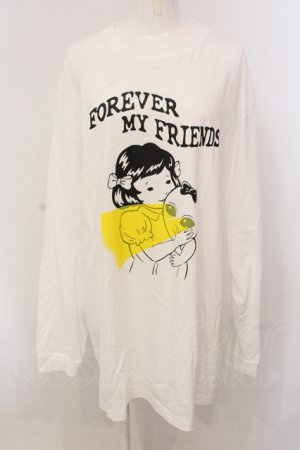 画像: Candy Stripper / FOREVER MY FRIENDS L/S Tシャツ 2 ホワイト O-25-05-15-081-PU-TS-YM-OS