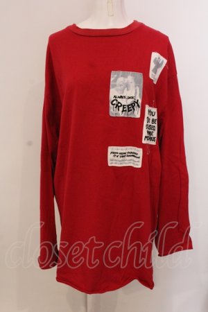 画像: Candy Stripper / ALWAYS SICK L/S カットソー 2 レッド O-25-05-15-084-PU-TS-YM-OS