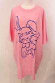 画像1: Candy Stripper / ICE CREAM BUNNY BIG Tシャツ 2 ピンク O-25-05-15-085-PU-TS-YM-OS (1)