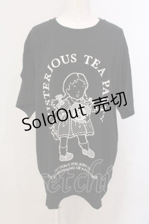 画像: Candy Stripper / MISTERIOUS TEA PARTY BIG Tシャツ 2 ブラック O-25-05-15-086-PU-TS-YM-OS