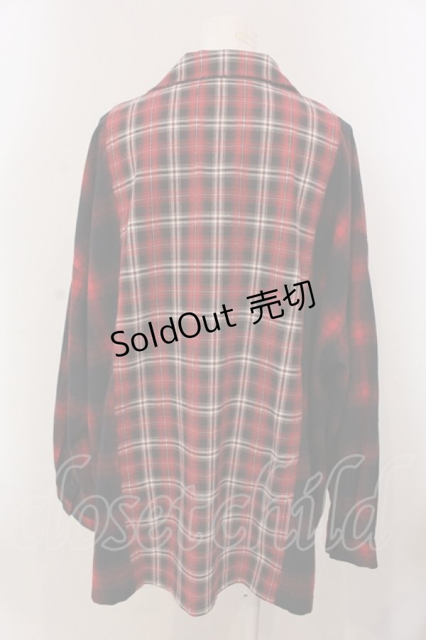 画像3: Candy Stripper / CHECK COMBINED シャツ 2 レッド O-25-05-15-092-PU-BL-YM-ZY (3)
