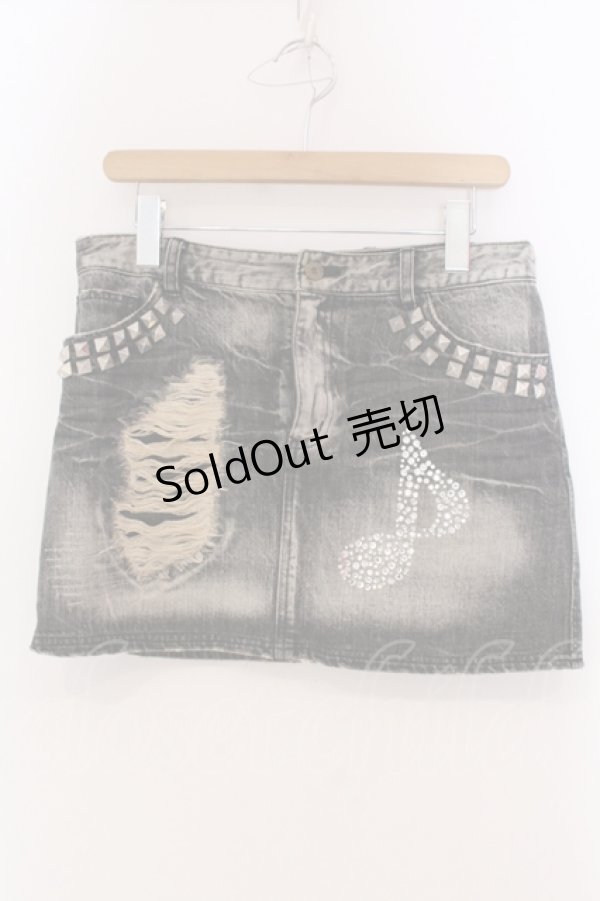 画像1: Candy Stripper / DESTOROY DENIM スカート  グレー O-25-05-15-094-PU-SK-YM-OS (1)
