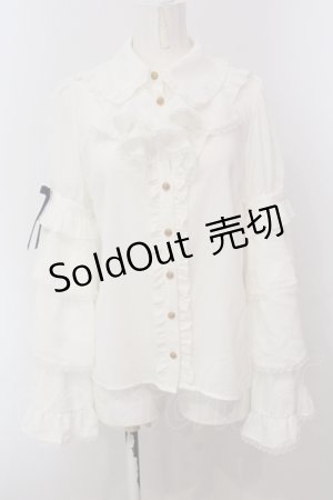 画像: Amavel / Galette des Roisフリルブラウス F シロ O-25-05-15-009-CA-BL-OW-OS