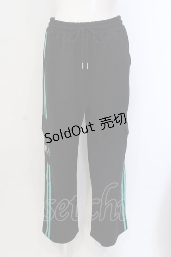 画像1: NieR Clothing / 4POCKET SIDE LINE SWEATPANTS【シエルFACE】パンツ  ブラック×グリーン O-25-05-17-004-PU-PA-IG-ZT184 (1)