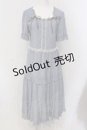 画像: axes femme / シャンブレーロングワンピース M サックス O-25-05-17-037-AX-OP-OW-OS