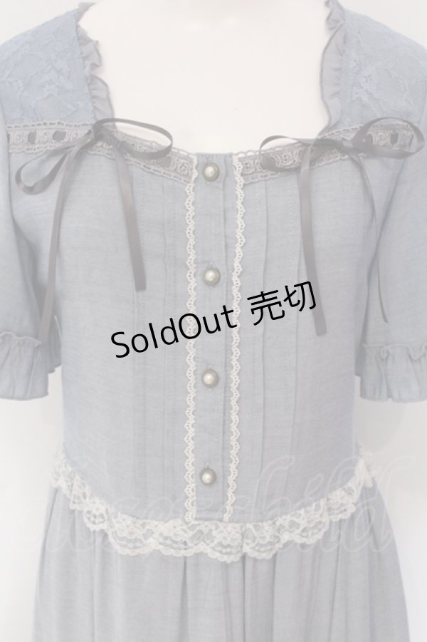 画像2: axes femme / シャンブレーロングワンピース M サックス O-25-05-17-037-AX-OP-OW-OS (2)