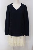 画像1: axes femme / 異素材ドッキングチュニック M ネイビー×キナリ O-25-05-17-039-AX-TO-OW-OS (1)