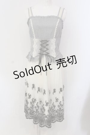 画像: axes femme / 異素材組み合わせワンピース M グレー×キナリ O-25-05-17-042-AX-OP-OW-OS
