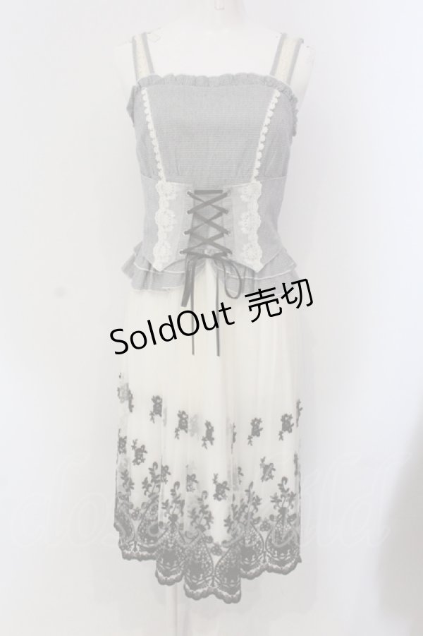 画像1: axes femme / 異素材組み合わせワンピース M グレー×キナリ O-25-05-17-042-AX-OP-OW-OS (1)