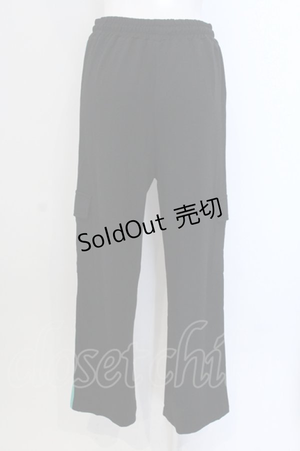 画像3: NieR Clothing / 4POCKET SIDE LINE SWEATPANTS【シエルFACE】パンツ  ブラック×グリーン O-25-05-17-004-PU-PA-IG-ZT184 (3)