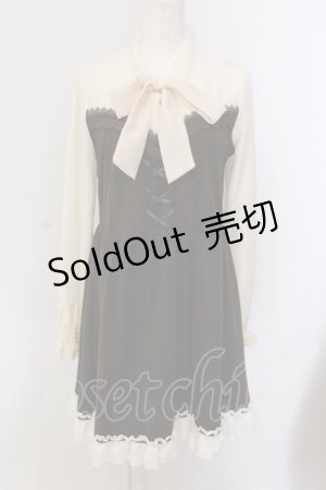 画像: axes femme / ドッキングボータイワンピース M キナリ×ブラウン O-25-05-17-045-AX-OP-OW-OS