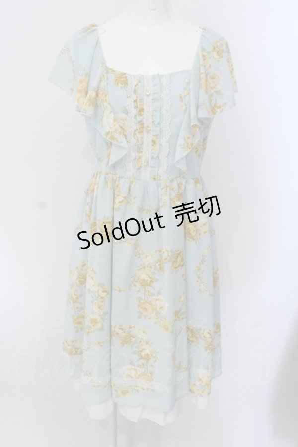 画像1: axes femme / 小花柄シフォンワンピース M グリーン O-25-05-17-050-AX-OP-OW-OS (1)