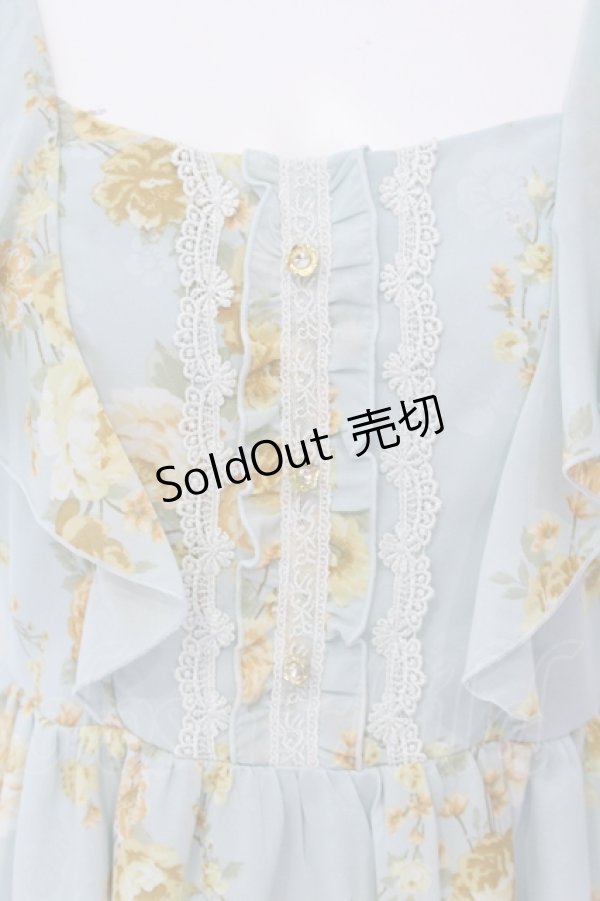 画像2: axes femme / 小花柄シフォンワンピース M グリーン O-25-05-17-050-AX-OP-OW-OS (2)