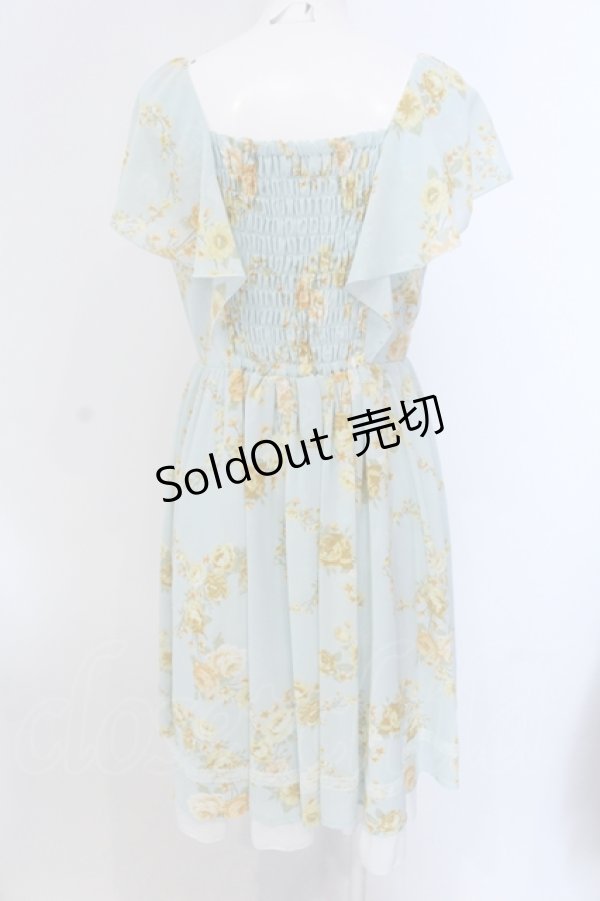 画像3: axes femme / 小花柄シフォンワンピース M グリーン O-25-05-17-050-AX-OP-OW-OS (3)