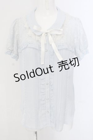 画像: axes femme / レース襟付きブラウス M サックス O-25-05-17-056-AX-BL-OW-OS