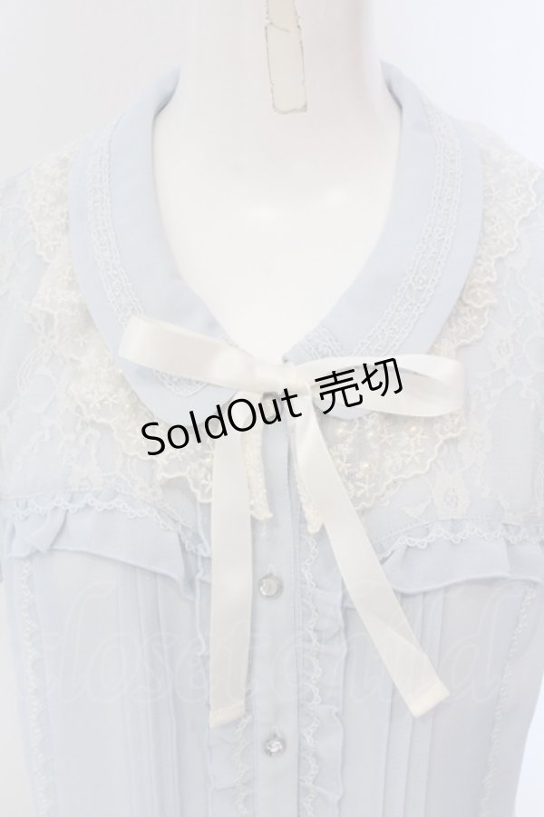 画像2: axes femme / レース襟付きブラウス M サックス O-25-05-17-056-AX-BL-OW-OS (2)