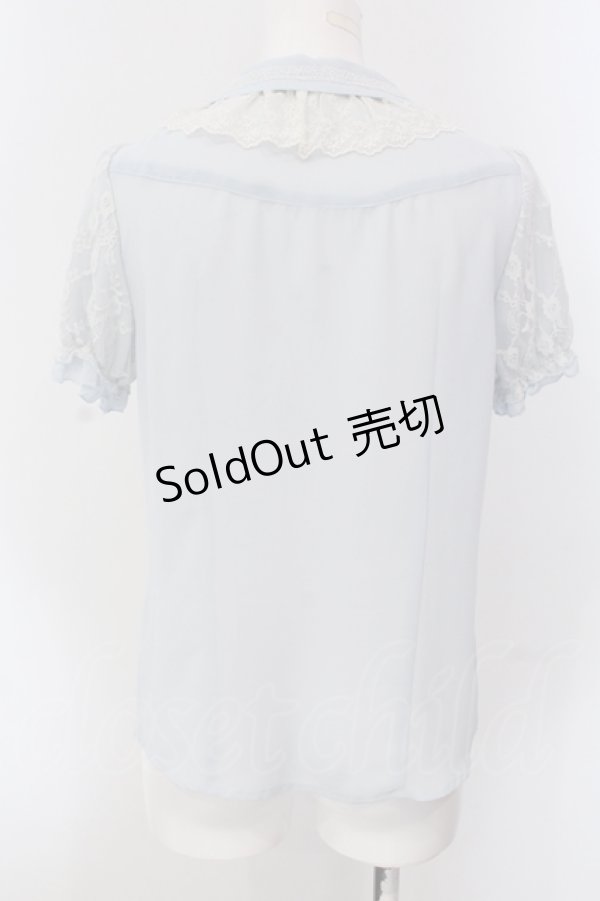 画像4: axes femme / レース襟付きブラウス M サックス O-25-05-17-056-AX-BL-OW-OS (4)