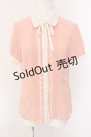 画像: axes femme / バイカラータックブラウス M オレンジ×キナリ O-25-05-17-057-AX-BL-OW-OS