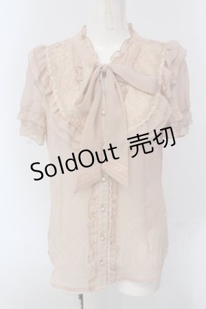 画像: axes femme / フリルボータイブラウス M ベージュ O-25-05-17-058-AX-BL-OW-OS