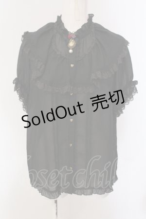 画像: axes femme / ビッグフリルフェミニンブラウス M クロ O-25-05-17-060-AX-BL-OW-OS