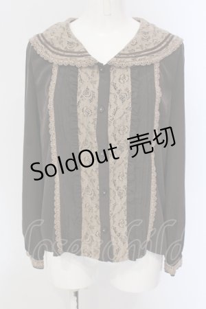 画像: axes femme POETIQUE / レース配色セーラーブラウス M ブラウン O-25-05-17-061-AX-BL-OW-OS