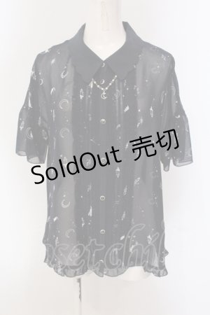 画像: axes femme / ムーンキャットブラウス M ネイビー O-25-05-17-064-AX-BL-OW-OS