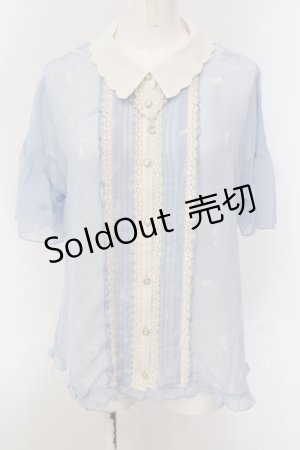 画像: axes femme / ムーンキャットブラウス M サックス O-25-05-17-065-AX-BL-OW-OS