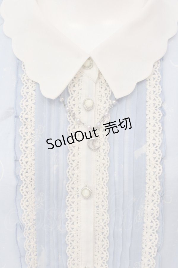 画像2: axes femme / ムーンキャットブラウス M サックス O-25-05-17-065-AX-BL-OW-OS (2)
