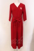 画像1: NieR Clothing / NieR BURGUNDY オールインワン  レッド O-25-05-17-007-PU-OP-IG-OS (1)