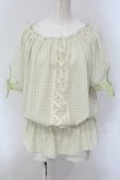 画像1: axes femme / ギンガムチェックシフォントップス M グリーン O-25-05-17-069-AX-TO-OW-OS (1)
