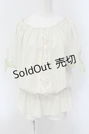 画像: axes femme / ギンガムチェックシフォントップス M グリーン O-25-05-17-069-AX-TO-OW-OS