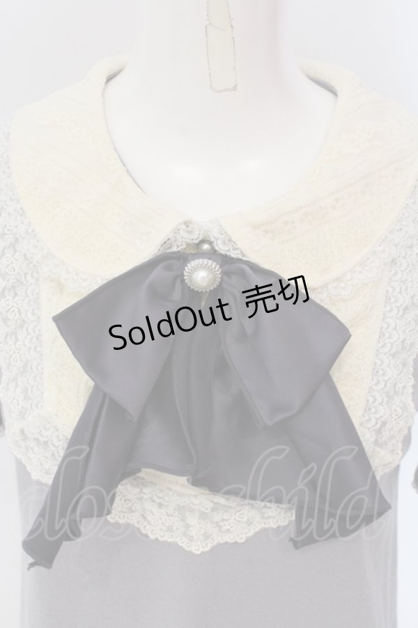 画像2: axes femme / リボンタイ半袖プルオーバー M グレー O-25-05-17-075-AX-TO-OW-OS (2)