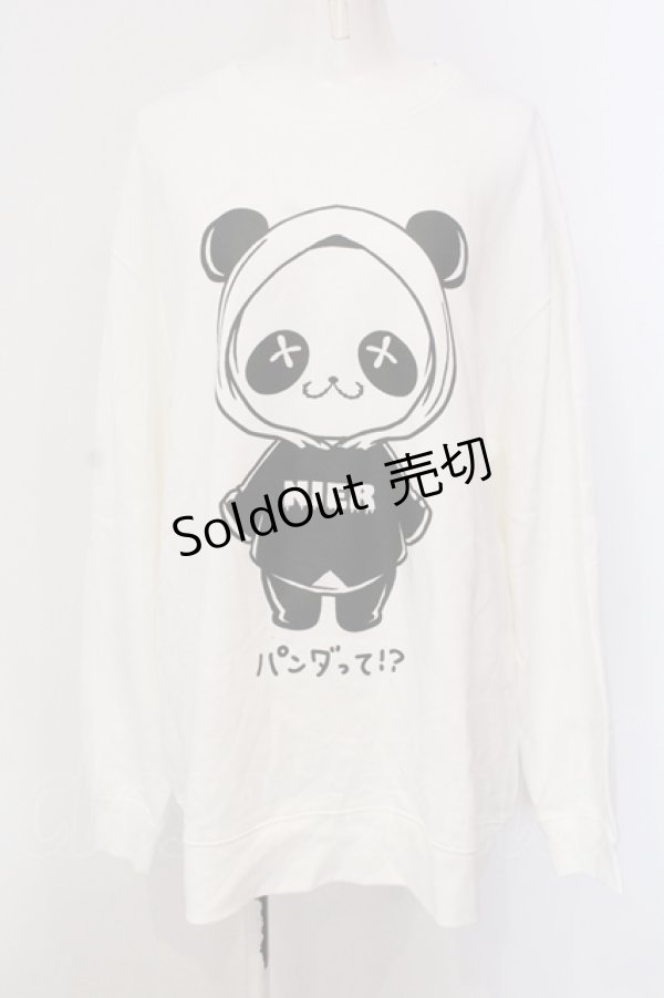 画像1: NieR Clothing / パンダって！？トレーナー 2XL ホワイト O-25-05-17-008-PU-TO-IG-OS (1)
