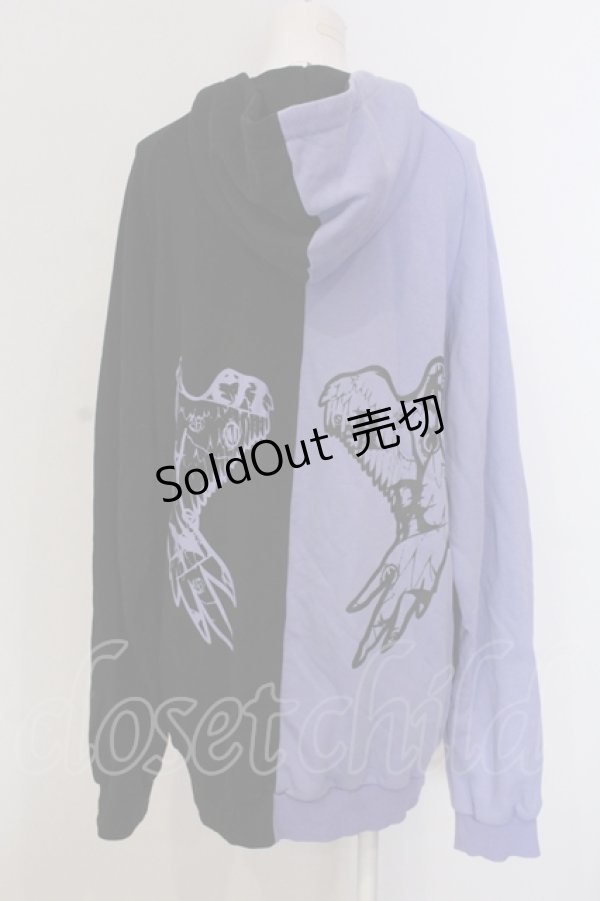 画像3: NieR Clothing / two-tone ZIP PARKA【NieR WING】 パーカー  パープル×ブラック O-25-05-17-010-PU-TO-IG-ZT212 (3)