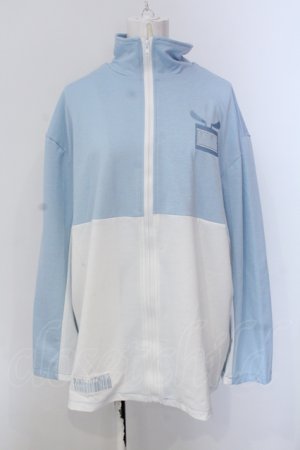 画像: NieR Clothing / BICOLORハイネックジャージ【BLUE】  サックス×ホワイト O-25-05-17-011-PU-TO-IG-OS