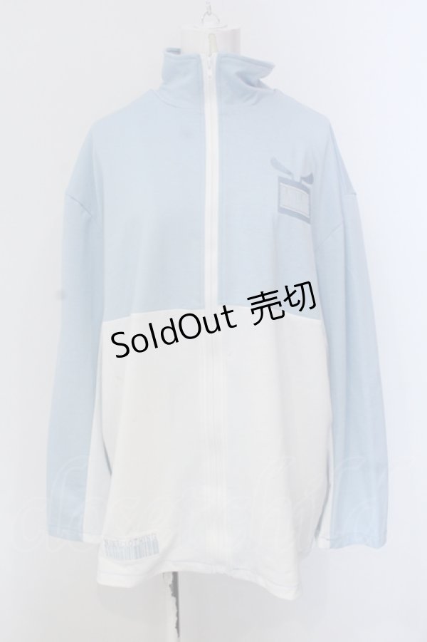 画像1: 【SALE】NieR CLOTHING / BICOLORハイネックジャージ【BLUE】  サックス×ホワイト O-25-05-17-011-PU-TO-IG-ZT211 (1)